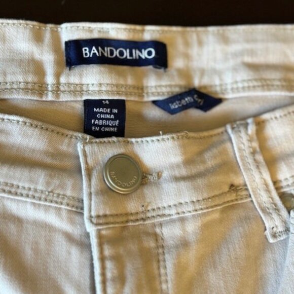 Bandolino Lisbeth Beige Floral Embroidered Capri Jean 14 Feminine Stretch - Picture 6 of 6